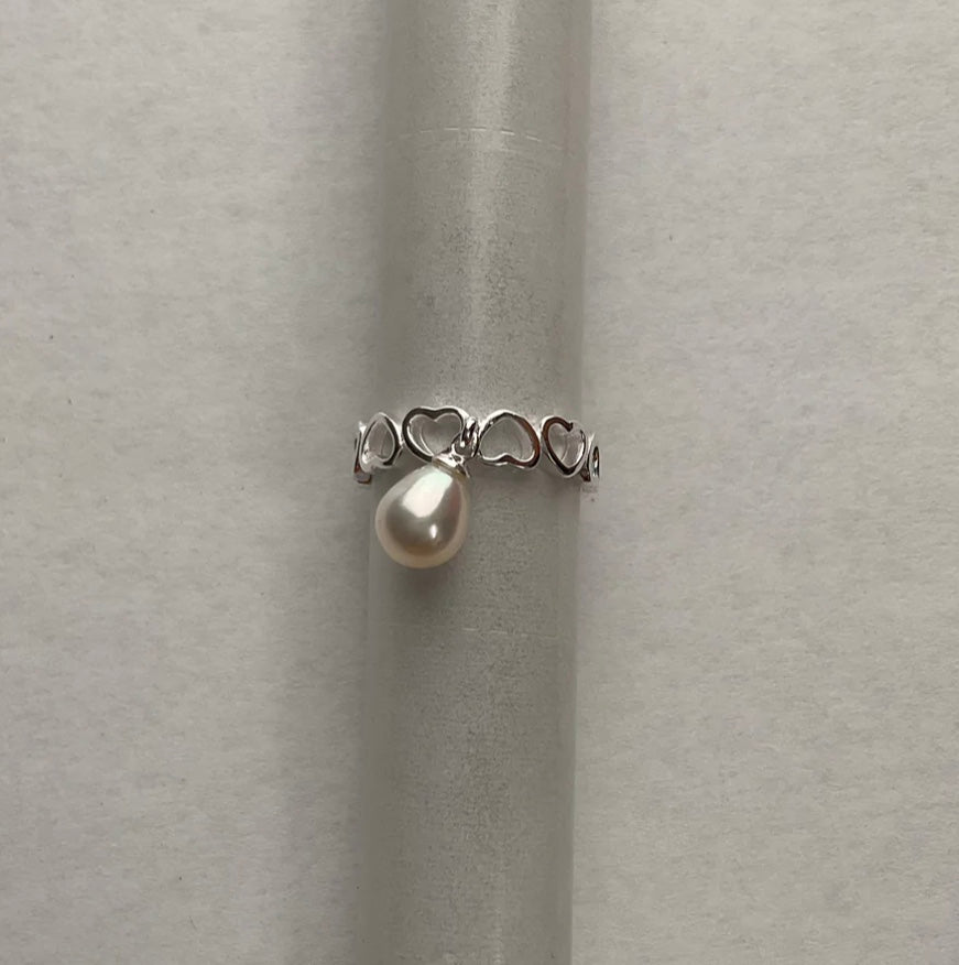 925 Sterling Silver/ Freshwater Pearl Adjustable Ring