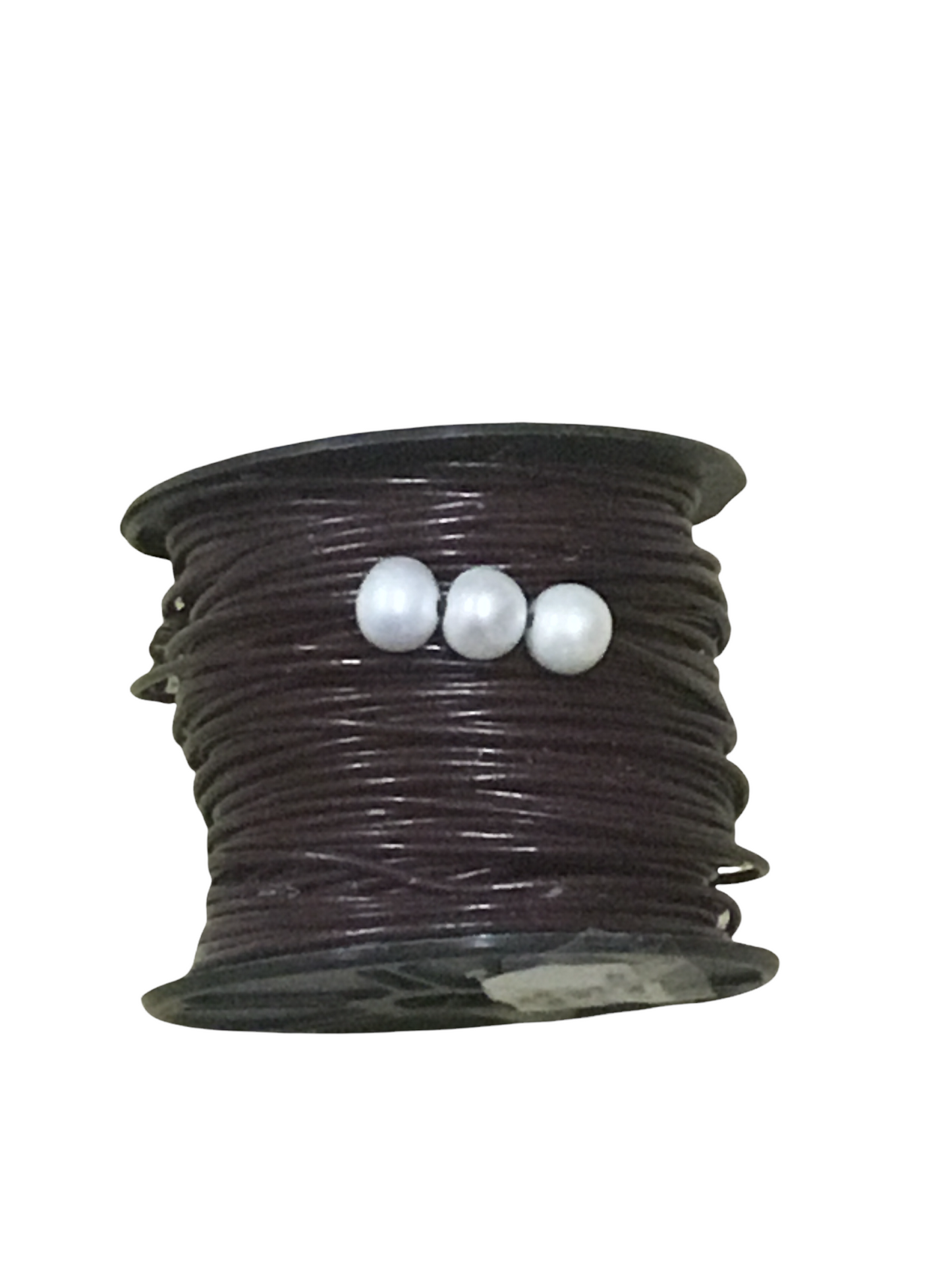 Leather And Pearl Necklace With Three Pearls