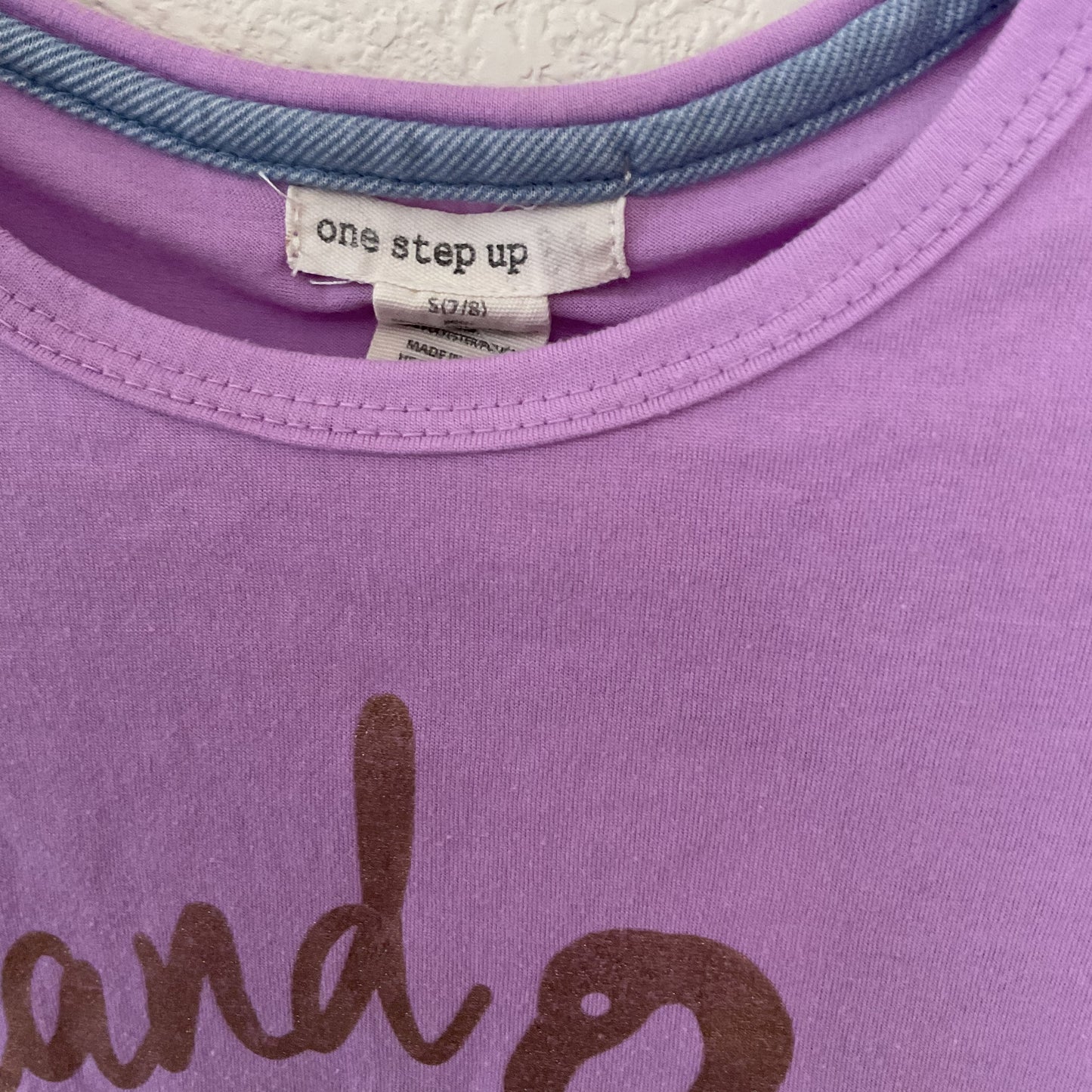 One Step Up Girls Graphic Blouse Size S(7-8)