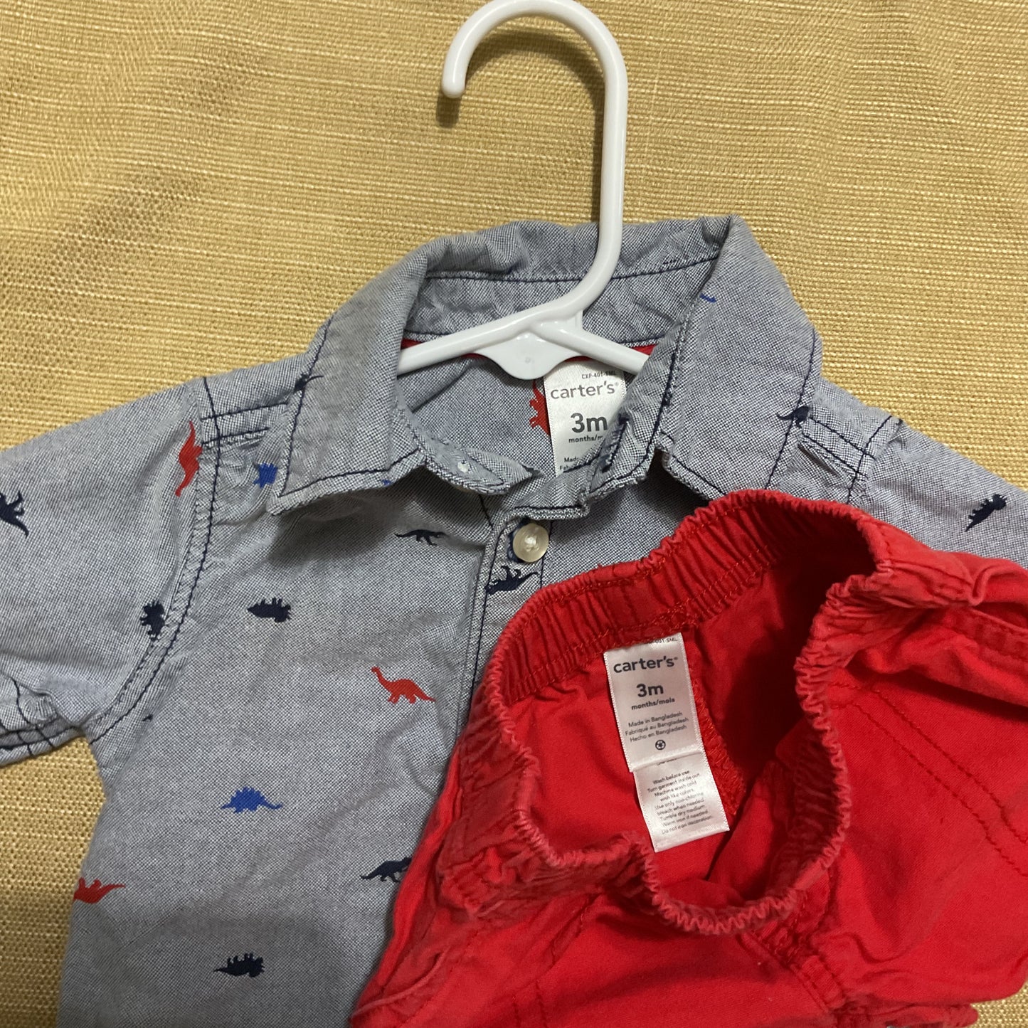 Carters Baby Boy Dress Shirt And Shorts Size 3 Months