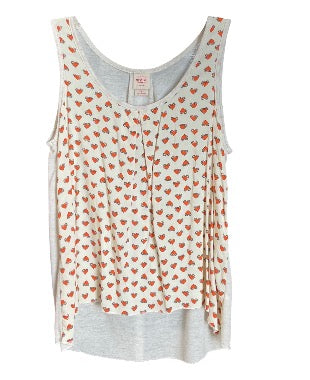 Mossimo Orange Hearts Sleveless Blouse Size M