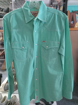 Rafter Cowboy Collection Green Men Shirt Size M, Men' Clothing