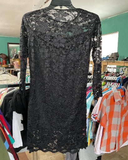 Misses Basic Lace Black Dress Size L