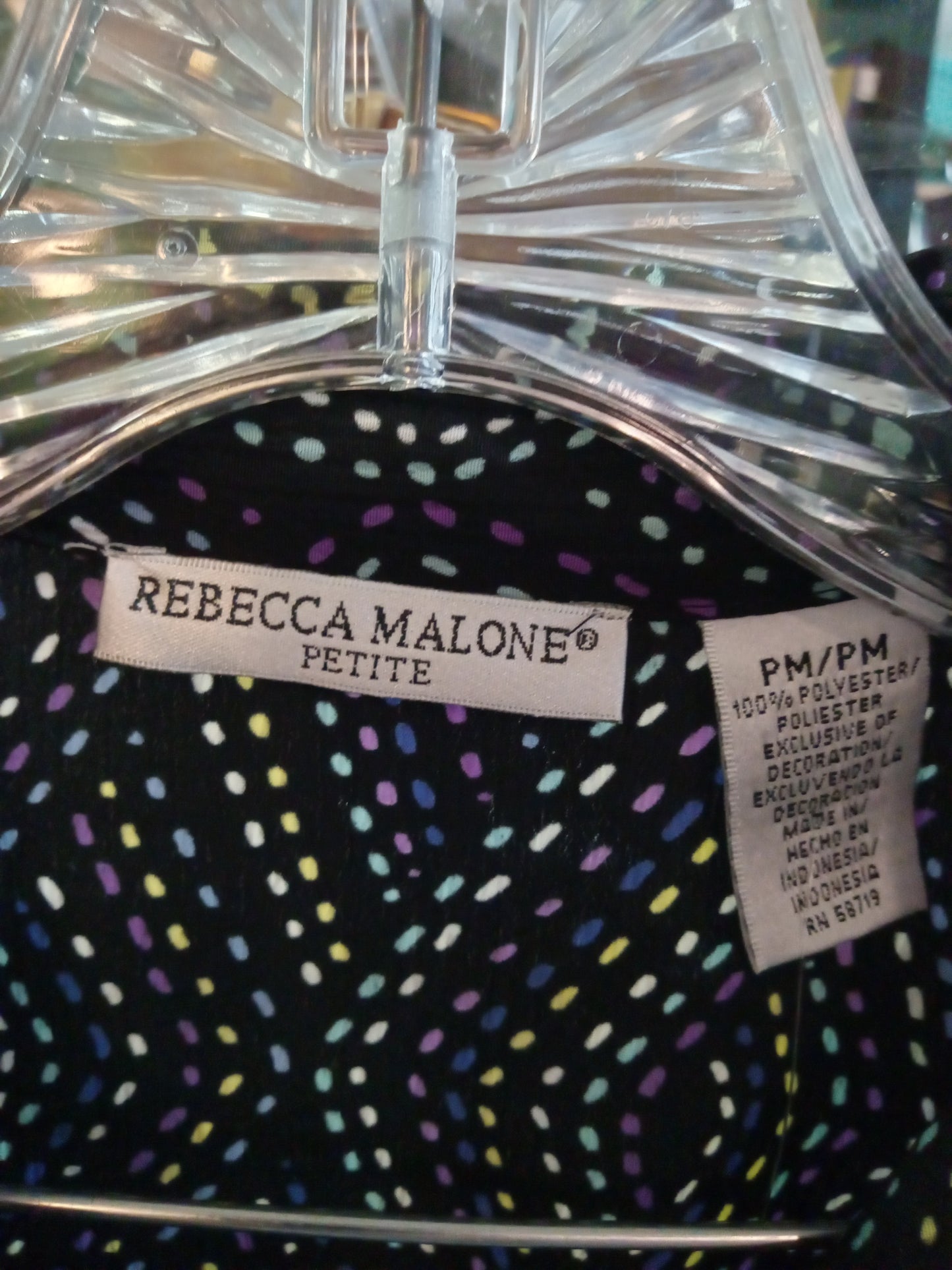 Rebecca Malone Blouse Decoration Removed 3/4 Sleeve PM