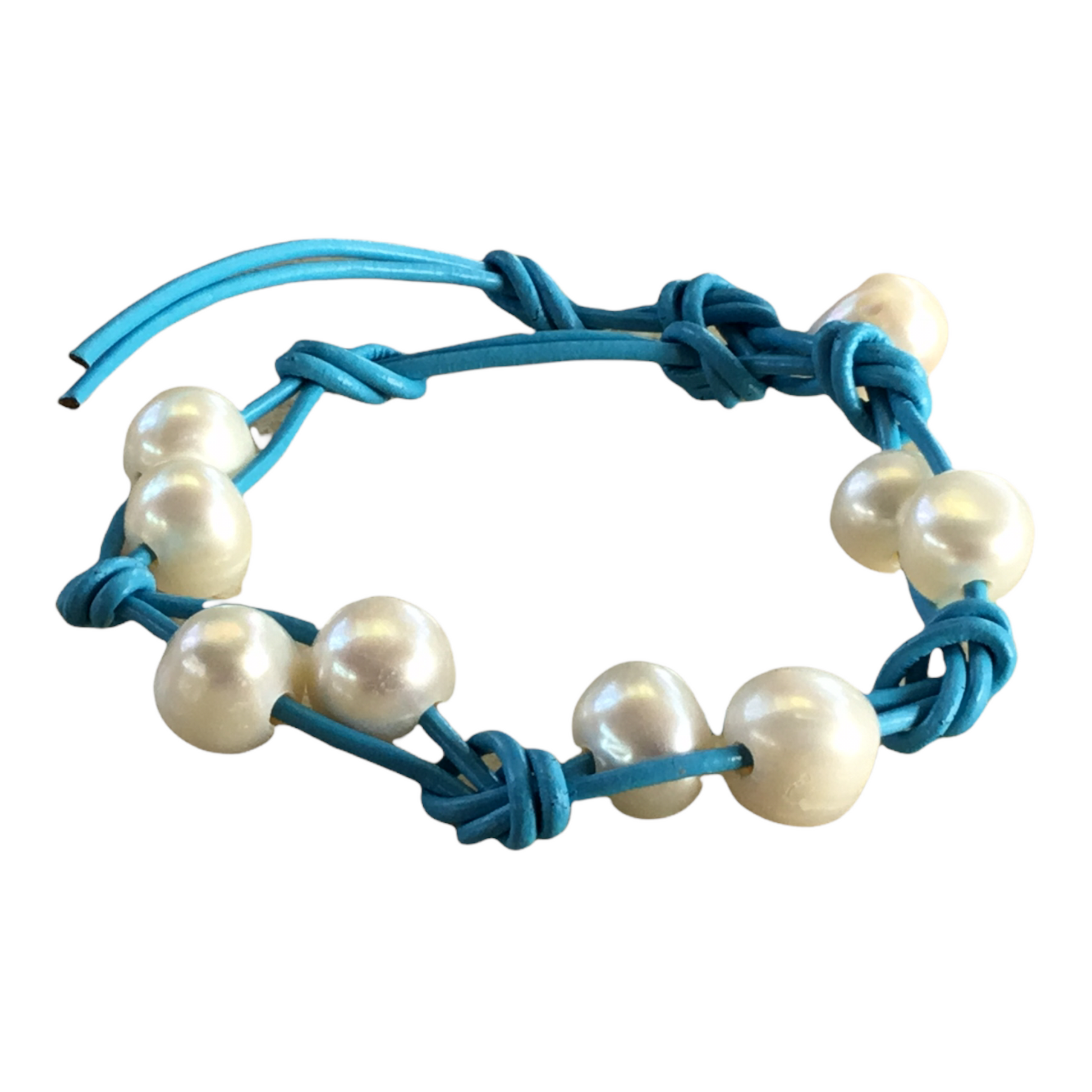 Leather And Pearl Bracelet