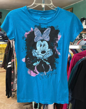 Disney Classic Minnie Blue Graphic Jr’s T-shirt Size M