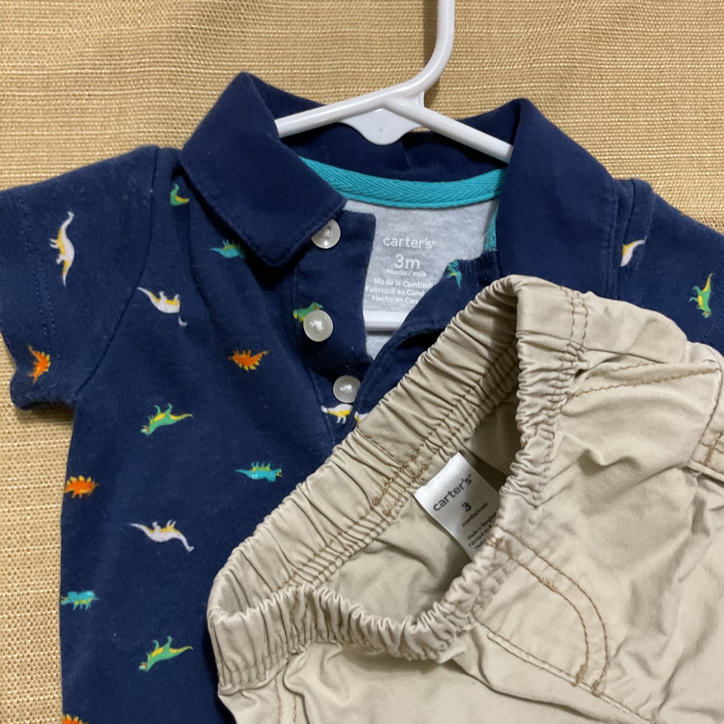 Carters Polo Shirt And Cargo Shorts Baby Boy Set 3M.