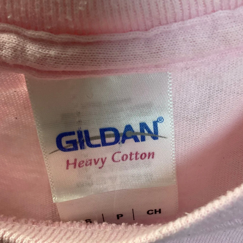 Gildan Heavy Cotton Pink Graphic Jr’s T-shirt Size S