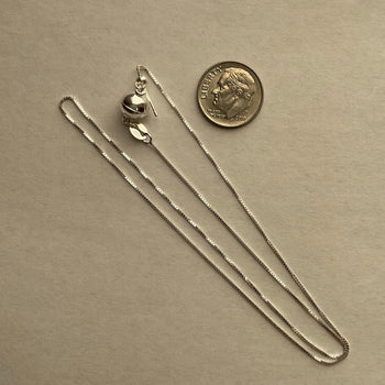 925 Sterling Silver 1.0mm Box Chain, 16”, Magnetic Clasp Necklace