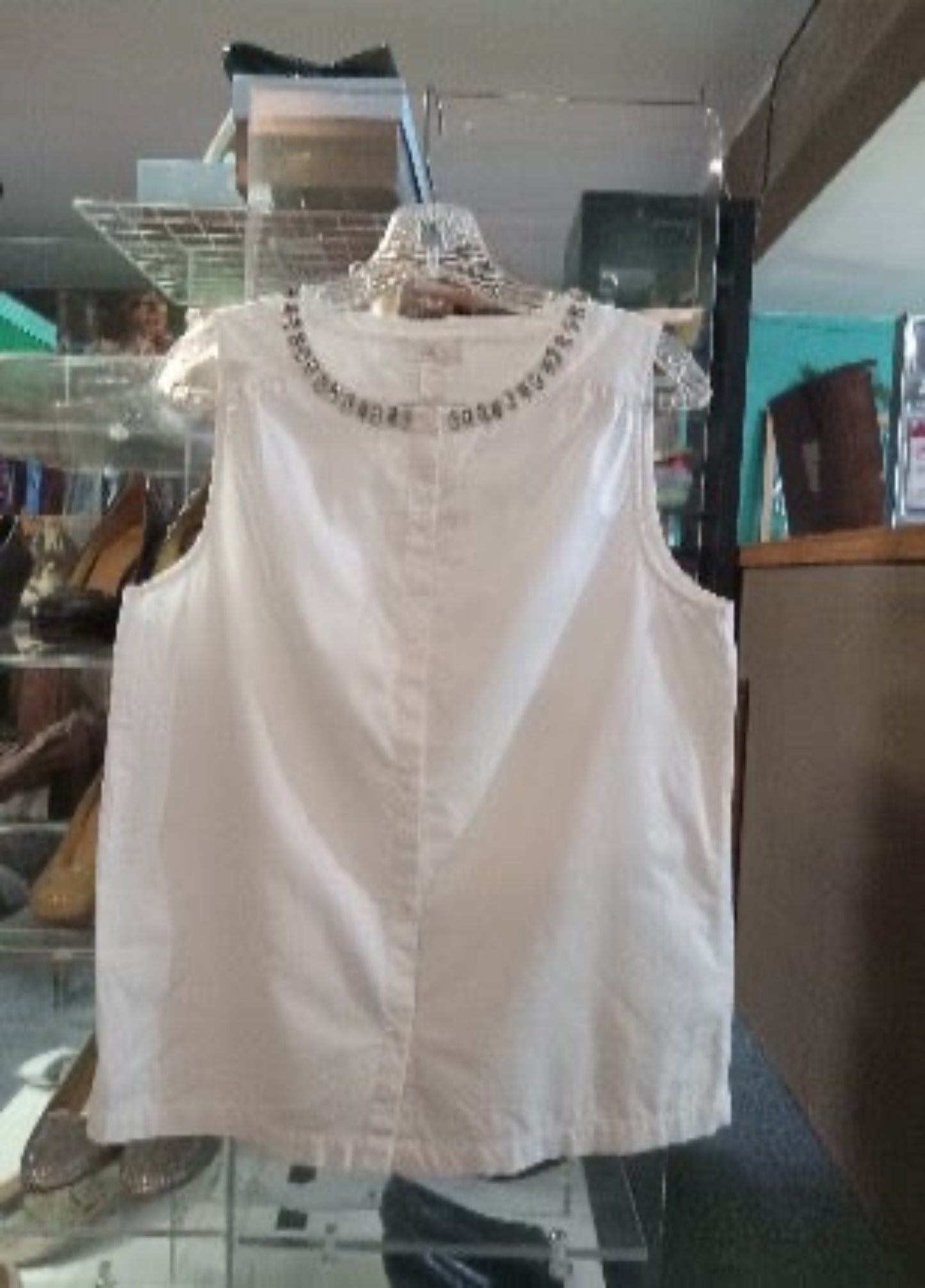 Loft Sleeveless White Blouse Size S