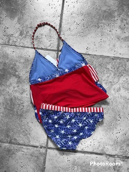 2 Piece Girls Patriotic Swimsuit Size L(10-12)