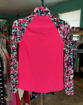 BCG Athletic Hot Pink Long Sleeve Pullover Girls Top Size L(12-14)