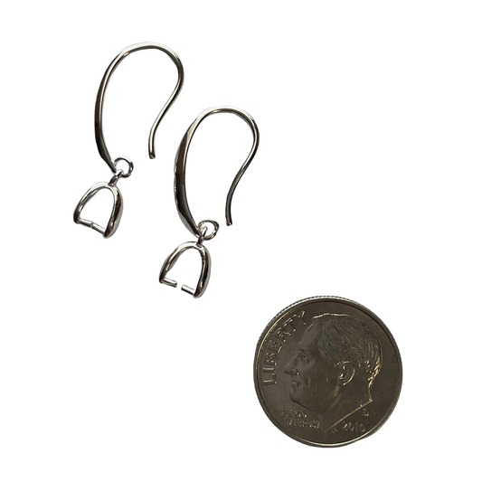 925 Sterling Silver Earrings/Bails 1 Inch Attached