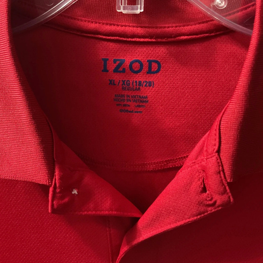 IZOD Red Polo Shirt Youth Size XL (18/20) Regular